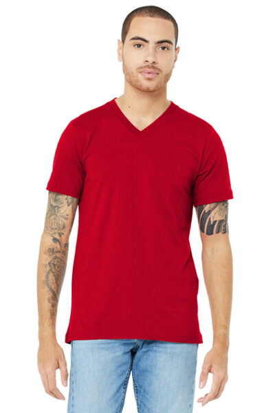 Unisex Jersey Short Sleeve V-Neck Tee - Image 5