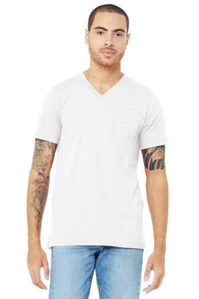 Unisex Jersey Short Sleeve V-Neck Tee - Image 2
