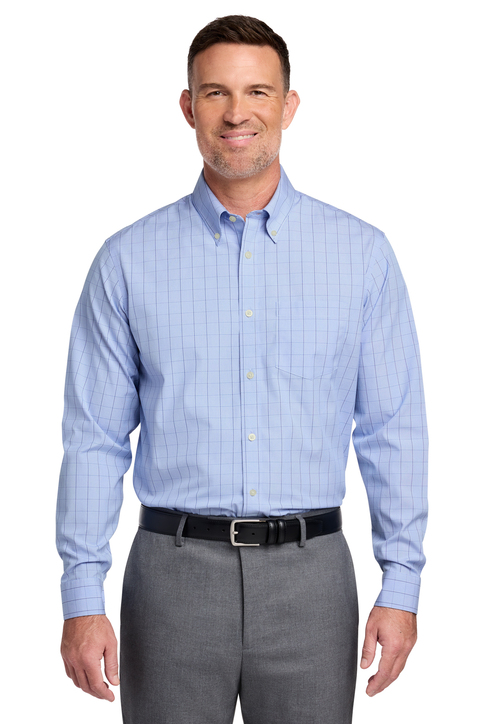 Men's Wrinkle-Free Stretch Pinpoint Spread Collar Shirt